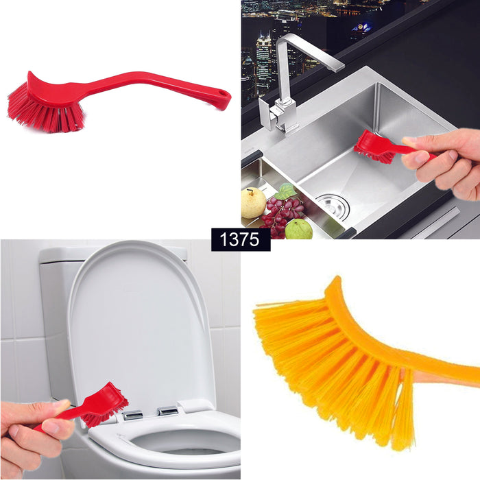 Plastic Wash Basin / Toilet Seat Cleaning Brush (Multicolour) by Your Brand