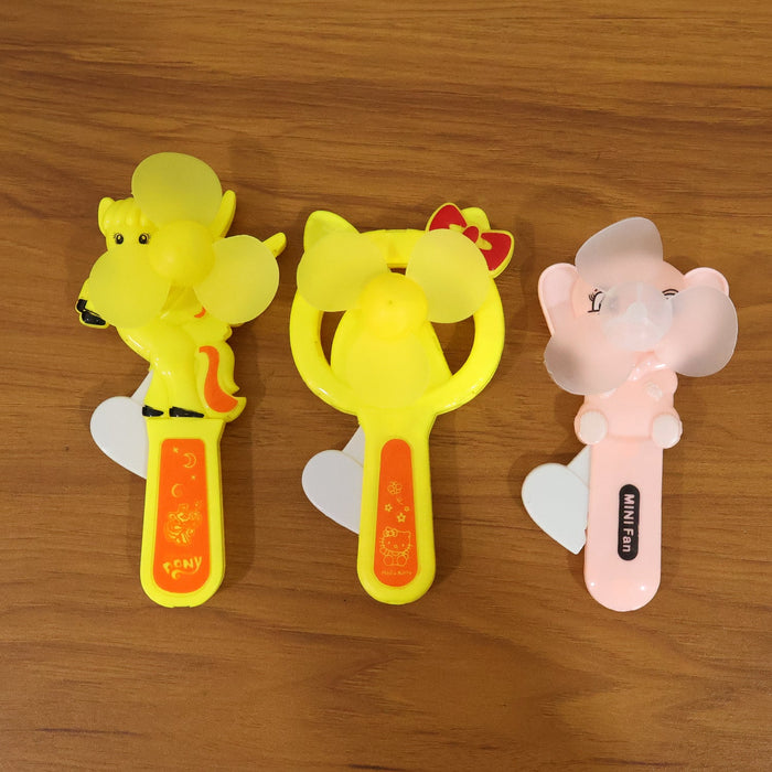 Hand Press Mini Portable Cartoon Fan Toy (1 PC, Mix Color & Design) by Your Brand