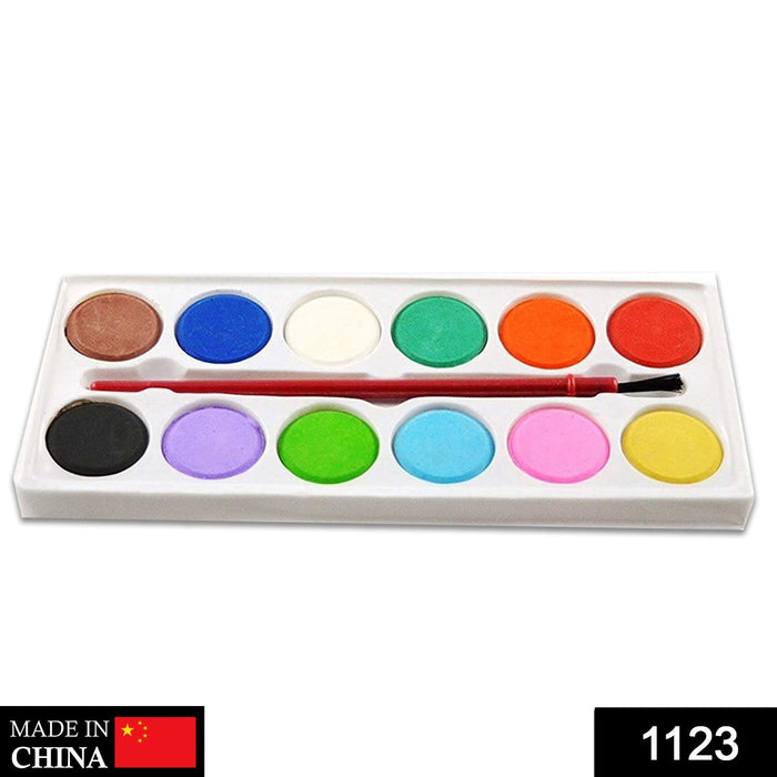 Painting Water Color Kit - 12 Shades and Paint Brush (13 Pcs) by Your Brand