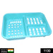 Three-in-one plastic soap holder, convenient for bathroom organization.