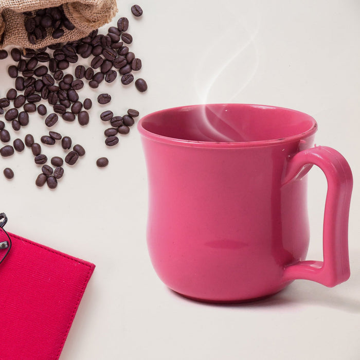 Premium Plastic Coffee / Tea Cups / Mug with Handle (1 Pc / Loose / Mix Color)