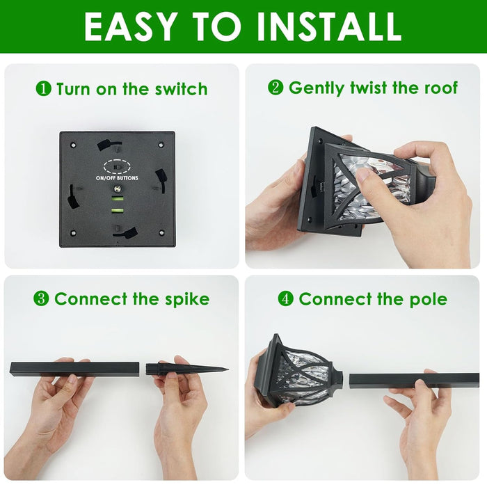 Solar Pathway Lights Outdoor Garden Lights (2 Pcs Set) by Your Brand