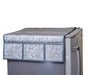 Fridge top cover featuring a mix of decorative patterns.