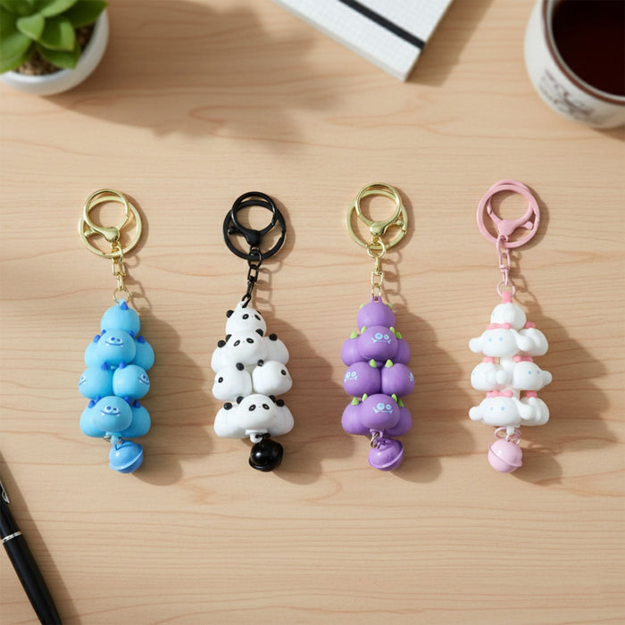 Cute Cartoon Cloud Stack Keychain with Bell (1 Pc , Mix Color) by Your Brand
