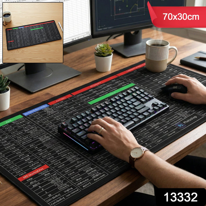 Shortcut Keyboard Mouse Pad Extended Desk Mat 70 x 30 Cm by Your Brand