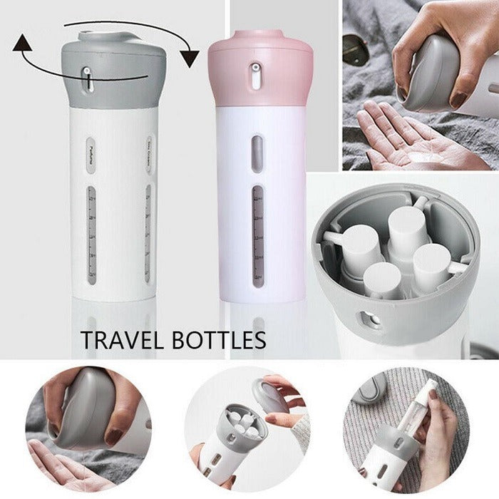 4 in 1 Travel Dispenser Bottle Set Travel Refillable Cosmetic Containers Set by Your Brand