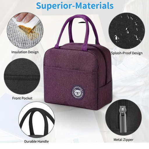 Lunch Box Bag for Women Men Insulated Lunch Bag With Zipper (1 Pc) by Your Brand