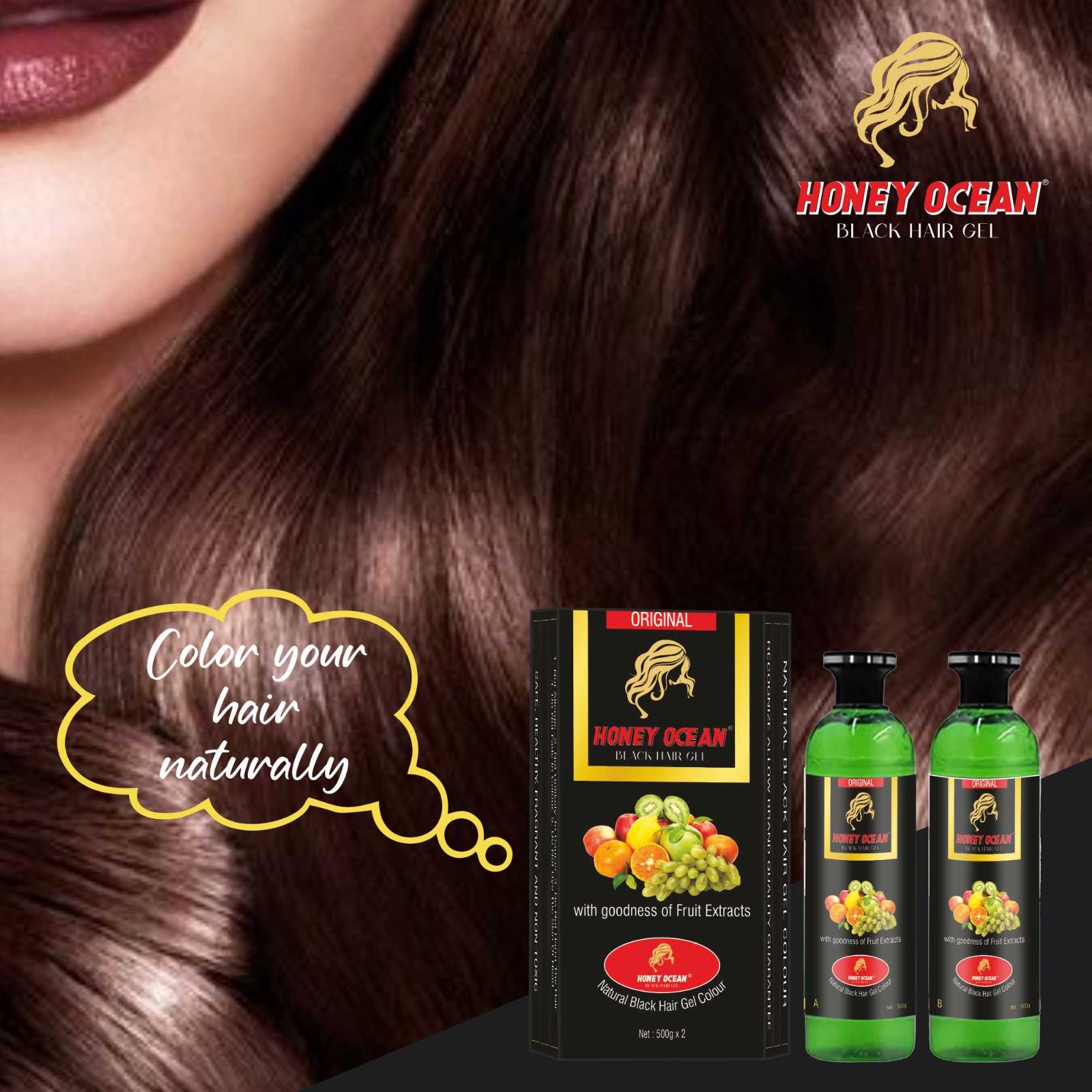 Honey Ocean Black Hair Gel – Natural Fruit Vinegar Hair Color