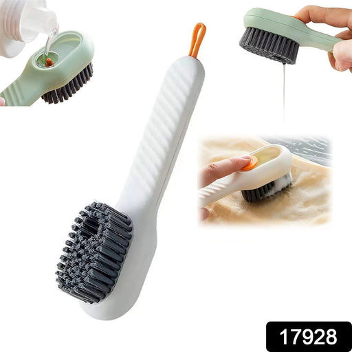 Multifunctional Scrubbing Brush with Liquid / Soap Dispenser, Cleaning Brush with Liquid / Soap Dispenser, Shoe Brush for Cleaning, Cloth Cleaning Brush with Handle Liquid Shoe Brush For Shoe Clothes (1 Pc) by Your Brand