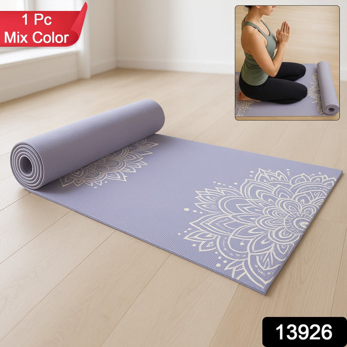 Premium Non-Slip Printed Yoga Mat (Mix Color – 1 Pc) by Your Brand