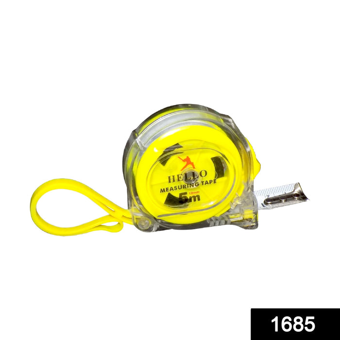 Professional Measuring Tape- 5 Meter Yellow & Orange Colour (1 Pc) by Your Brand