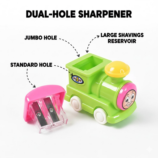 Train Double Hole Pencil Sharpener (1 Pc) by Your Brand