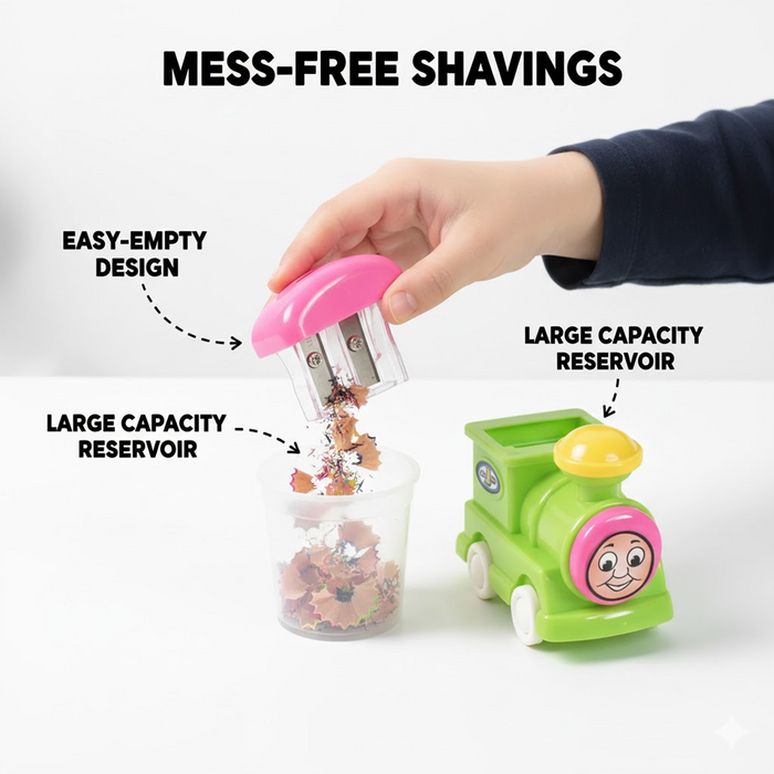 Train Double Hole Pencil Sharpener (1 Pc) by Your Brand