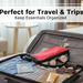 Portable Travel Hand Pouch / Shaving Kit Bag for Multipurpose Use (Red) by Your Brand