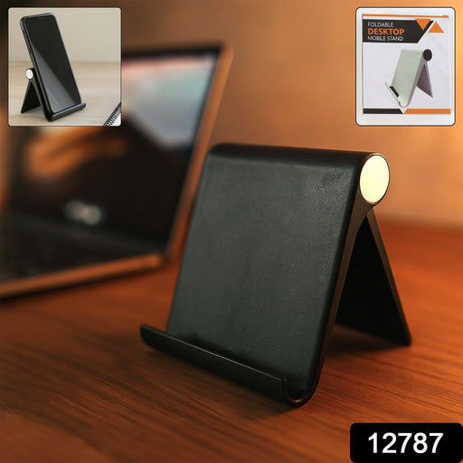 Plastic Foldable Desktop Mobile Stand (1 Pc / Black) by Your Brand