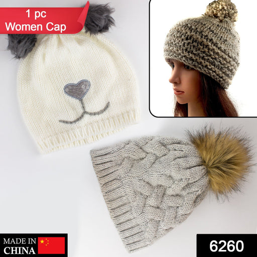 Mix Design Winter cap for Women Warm Thick Cotton Lining Skull Cap by Your Brand