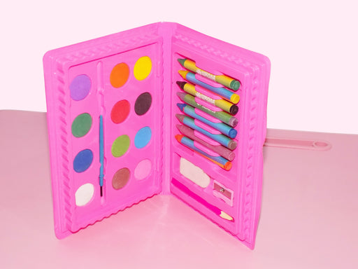 Set of 24 coloring supplies including pencils and crayons