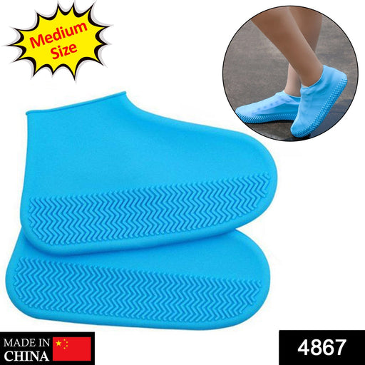 Non-Slip Silicone Rain Anti skid Waterproof Fordable Boot Shoe Cover (Mix Color) by Your Brand