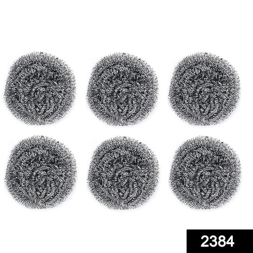 Round Shape Stainless Steel Scrubber (Pack of 6) by Your Brand