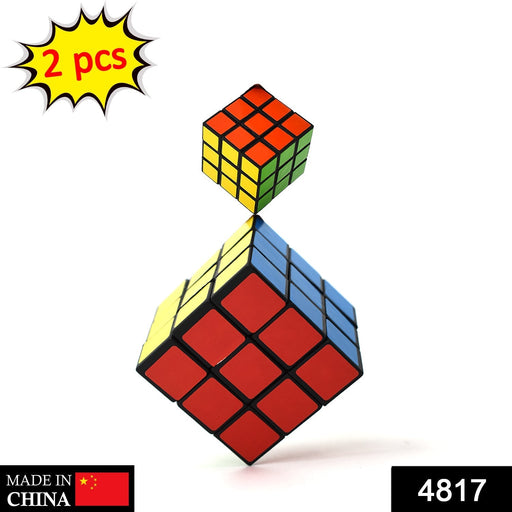 Plastic Fancy 3x3 Small Cube Puzzles Game - 2 Pieces (Multicolour) by Your Brand