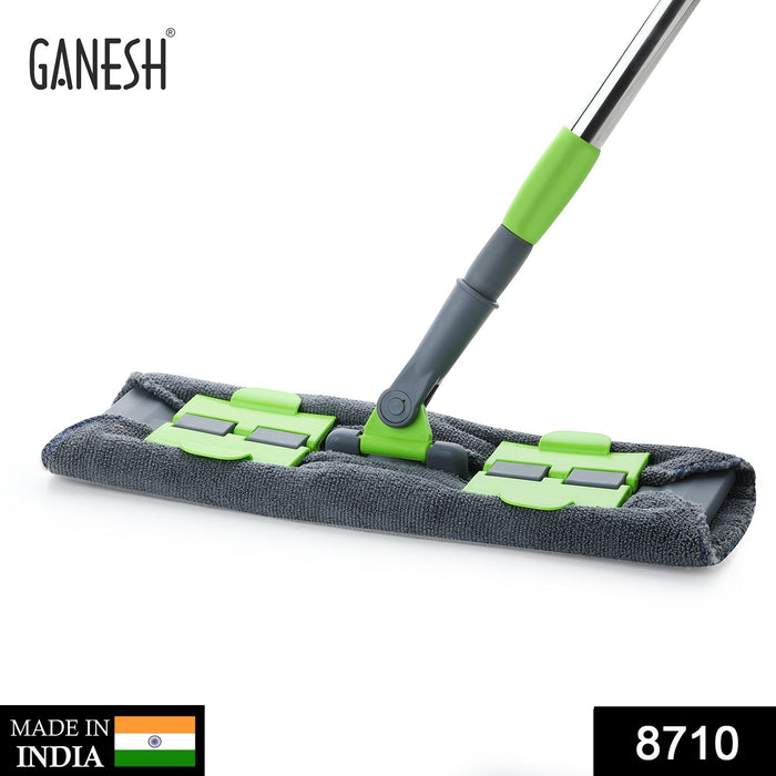 Multipurpose Wet and Dry Cleaning Microfiber Flat MOP Floor Cleaning Mop with , 360 Degree Rotating Head and Telescopic Handle Steel Rod Long Handle Dry Mops, Standard (1 Piece, Multi-Colour) by Your Brand