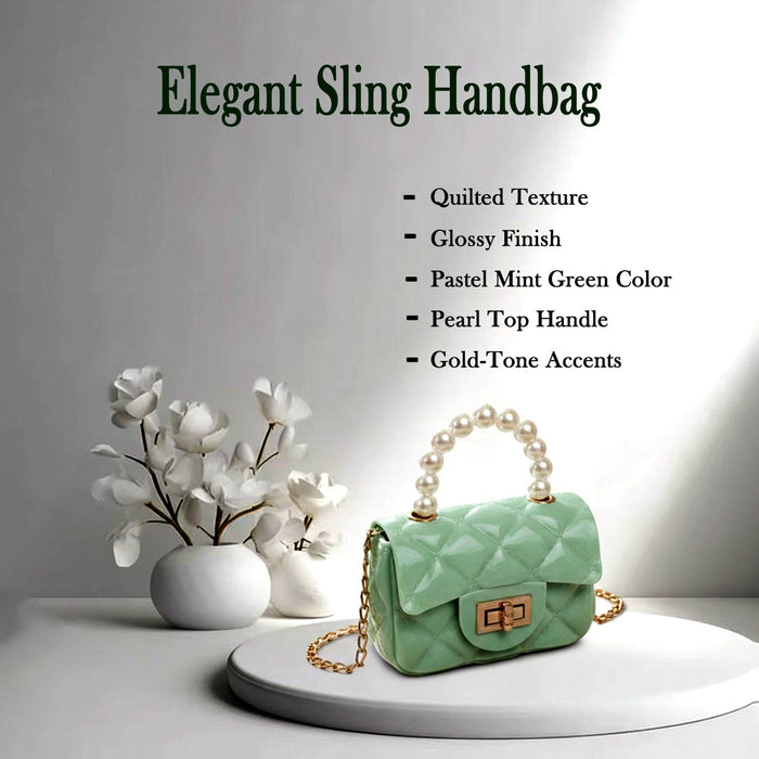 Elegant Quilted Mini Handheld & Sling Fashion Handbag (1 PC) by Your Brand