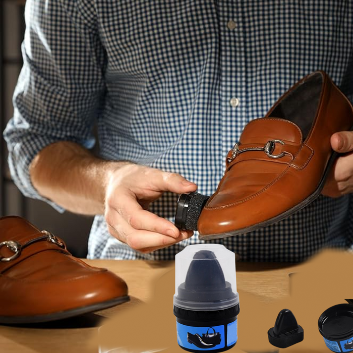Instant Shoe Shine Sponge with Liquid Polish (1 Pc) by Your Brand