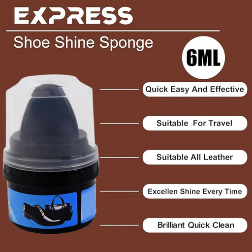 Instant Shoe Shine Sponge with Liquid Polish (1 Pc) by Your Brand