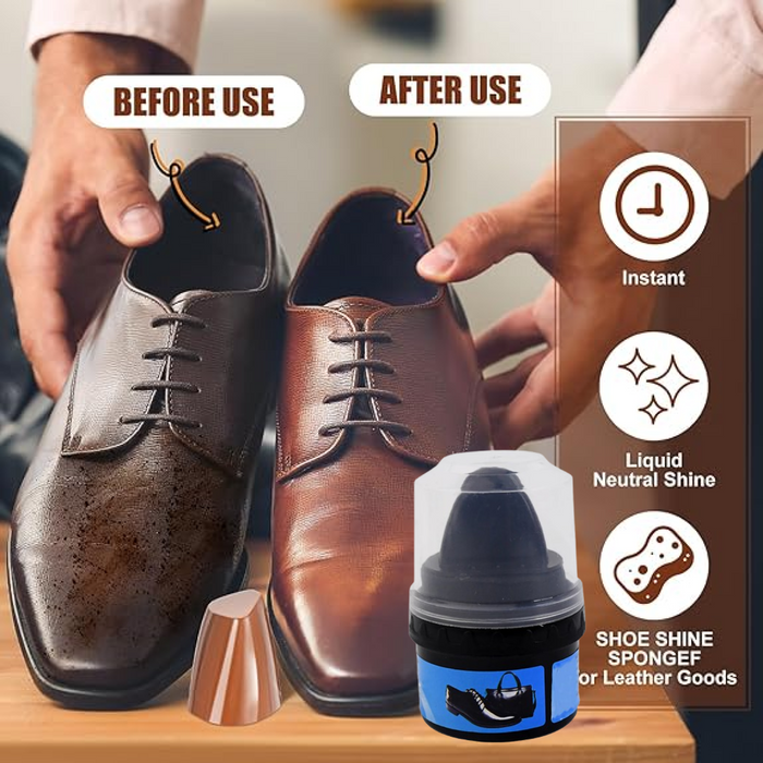 Instant Shoe Shine Sponge with Liquid Polish (1 Pc) by Your Brand