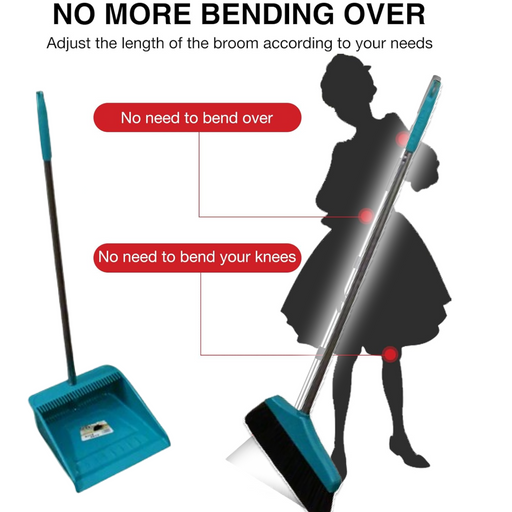 Long Handle Dustpan and Brush 2 Piece Set for Sweeping Cleaning Home Office, Supdi by Your Brand