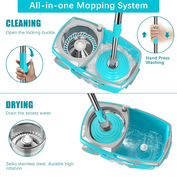 Premium 360° Spin Cleaning Mop Set by Your Brand