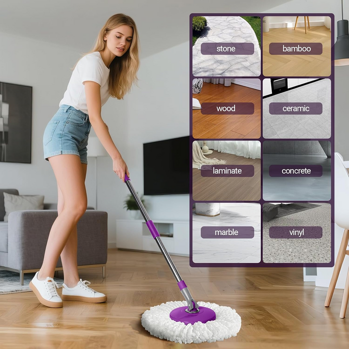Premium 360° Spin Cleaning Mop Set by Your Brand