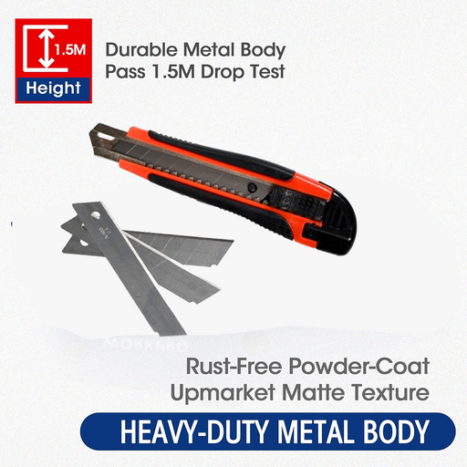 Heavy Duty 18mm Cutter Knife Set with Extra Blades for Office & Home by Your Brand