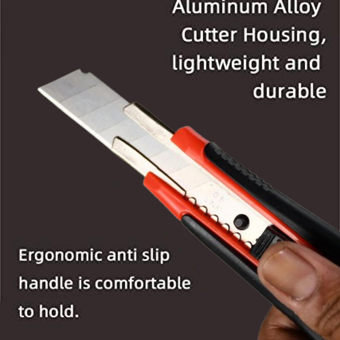 Heavy Duty 18mm Cutter Knife Set with Extra Blades for Office & Home