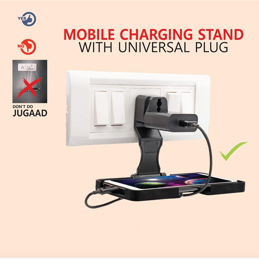 Multi-Purpose Wall Holder Stand for Charging Mobile (Black) by Your Brand