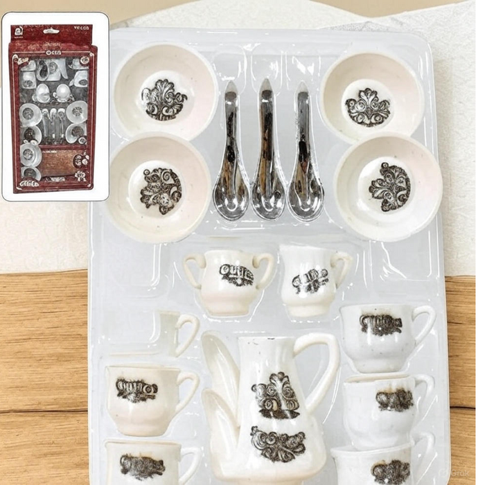 Tickles Tea toy Set | Coffee Kitchen Plastic Set (14 Pcs / Mix Size & Design) by Your Brand