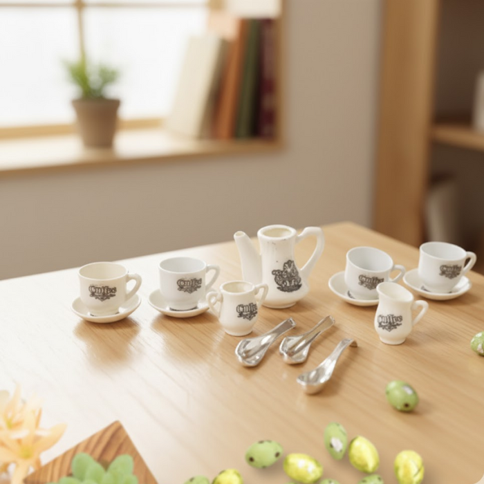 Tickles Tea toy Set | Coffee Kitchen Plastic Set (14 Pcs / Mix Size & Design) by Your Brand