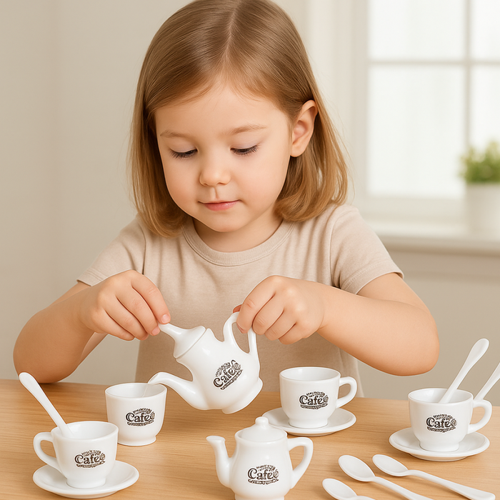 Tickles Tea toy Set | Coffee Kitchen Plastic Set (14 Pcs / Mix Size & Design) by Your Brand