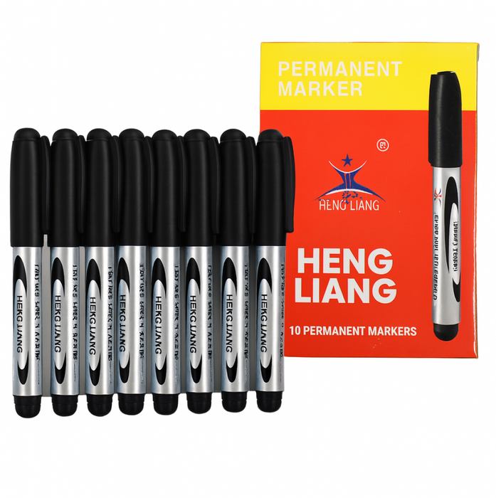 10 Pc Permanent Black Marker by Your Brand
