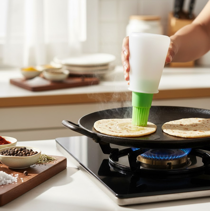 Silicone Cooking Oil Bottle With Basting Brush (Cap Not Include) by Your Brand
