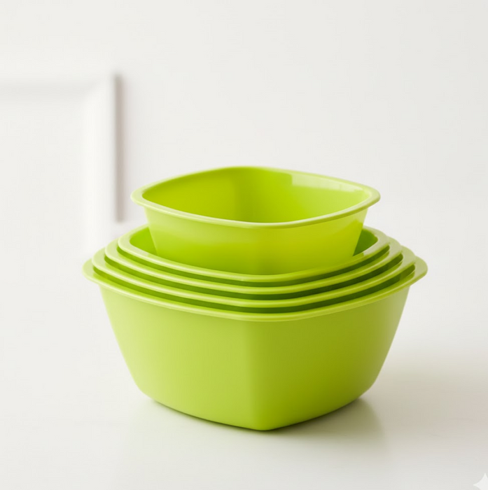 Square Plastic Bowl For Serving Food (Pack of 4)