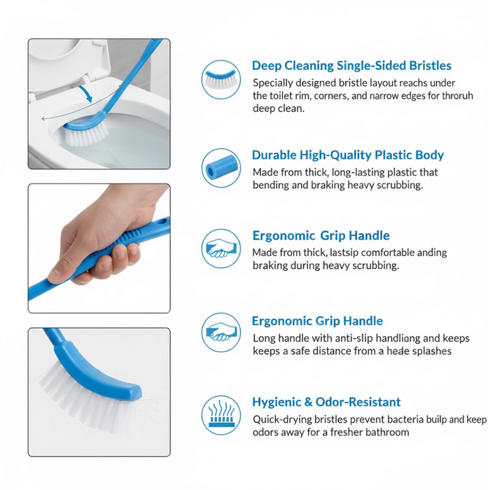 Single Sided Bristle Plastic Toilet Cleaning Brush by Your Brand