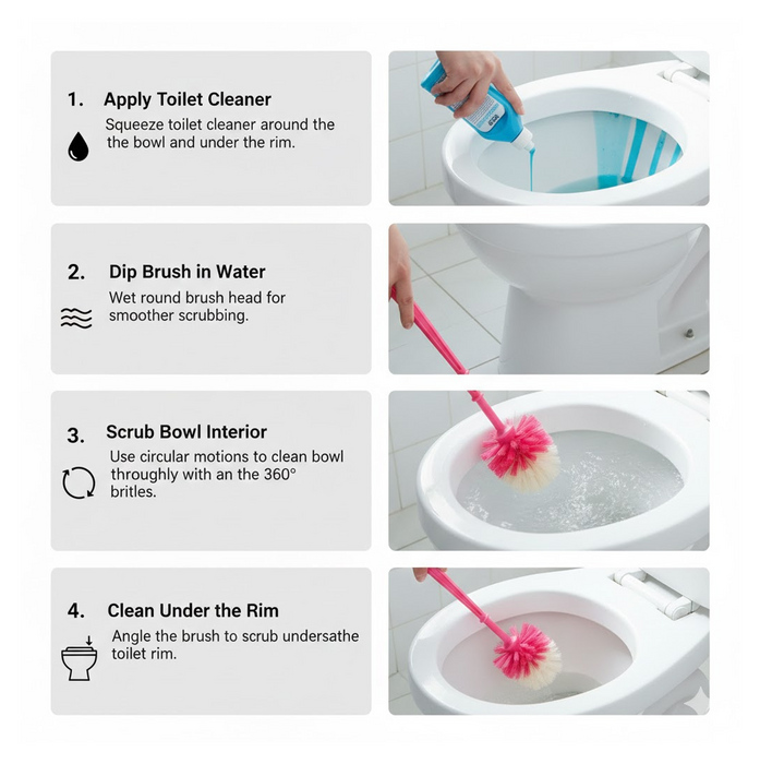 Plastic Round Toilet Cleaner Brush by Your Brand