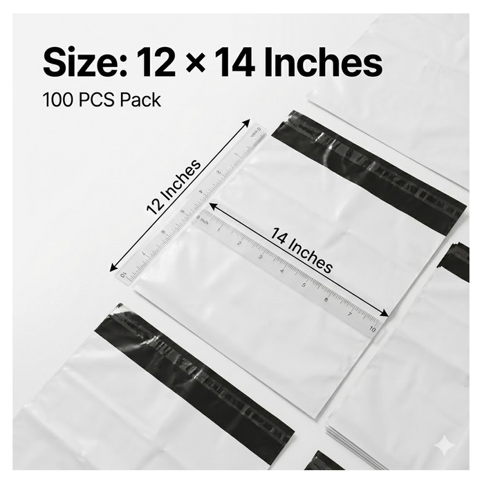 Tamper Proof Courier Bags(12X14 PLAIN 180 POD M1) - 100 pcs by Your Brand