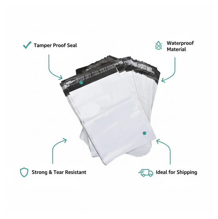 Tamper Proof Courier Bags(12X14 PLAIN 180 POD M1) - 100 pcs by Your Brand