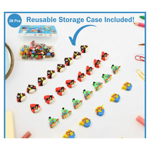 Colorful Novelty Eraser Set for Kids and Gifts (28 Pcs In 1 Packet) by Your Brand