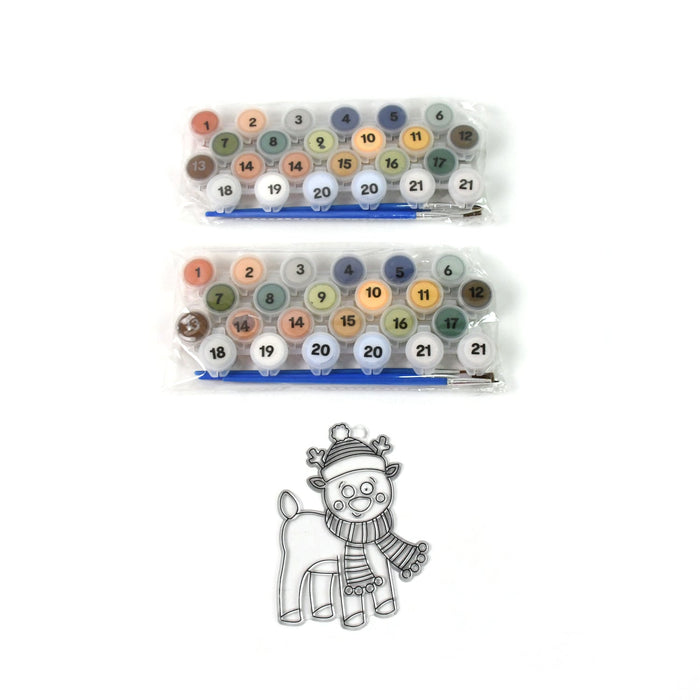 Paint by Number Kits 2 Set 21 Number Color, 6 paint brushes (2 Set) by Your Brand