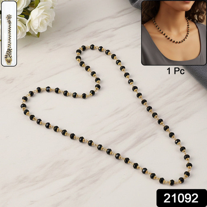 Traditional Black Beads Mangalsutra Style Necklace for Women (1 pc) by Your Brand