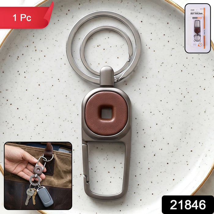 Premium Metal Key Holder with Secure and Stylish Keychain (1 Pc)