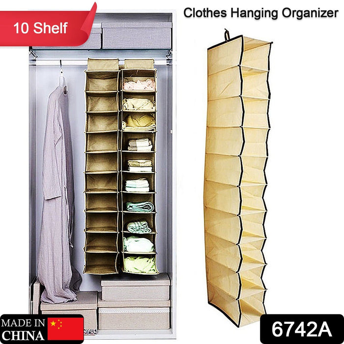 10-Tier Foldable Multipurpose Storage Rack – Collapsible Fabric Wardrobe Organizer by Your Brand